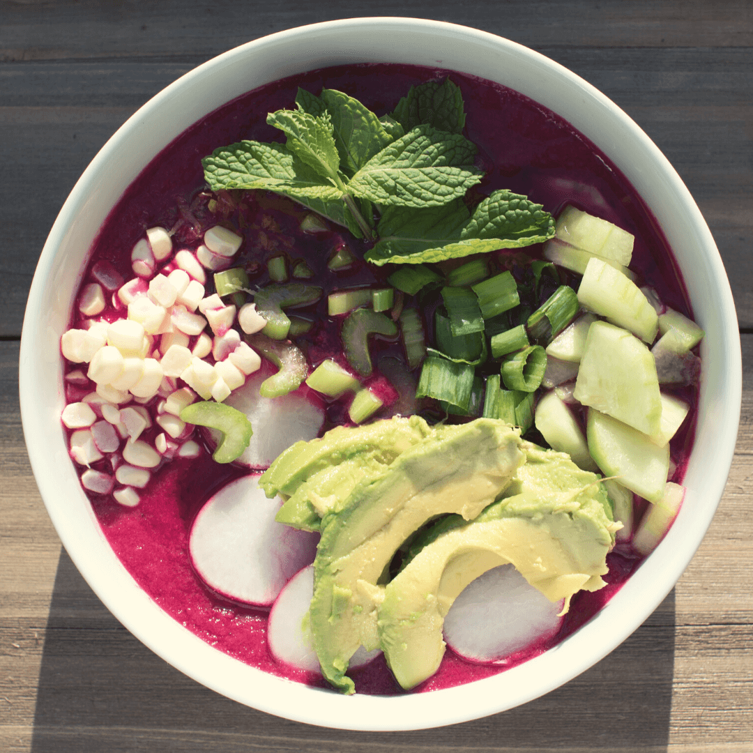 Vegan Gluten-Free Plant-Based Gazpacho with Cucumber and Beets